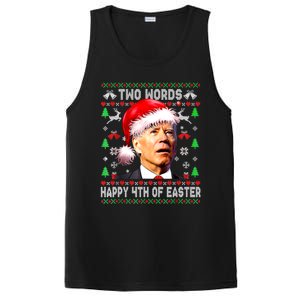 Two Words Happy 4th Of Easter Joe Biden Christmas Sweater Funny Gift PosiCharge Competitor Tank