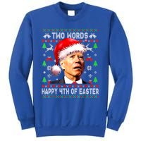 Two Words Happy 4th Of Easter Joe Biden Christmas Sweater Funny Gift Sweatshirt