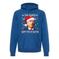 Two Words Happy 4th Of Easter Joe Biden Christmas Sweater Funny Gift Premium Hoodie