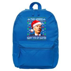 Two Words Happy 4th Of Easter Joe Biden Christmas Sweater Funny Gift 16 in Basic Backpack