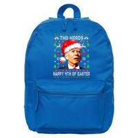 Two Words Happy 4th Of Easter Joe Biden Christmas Sweater Funny Gift 16 in Basic Backpack