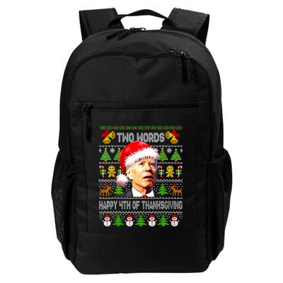 Two Words Happy 4th Of Thanksgiving Biden Christmas Sweaters Backpack