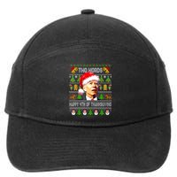 Two Words Happy 4th Of Thanksgiving Biden Christmas Sweaters 7-Panel Snapback Hat