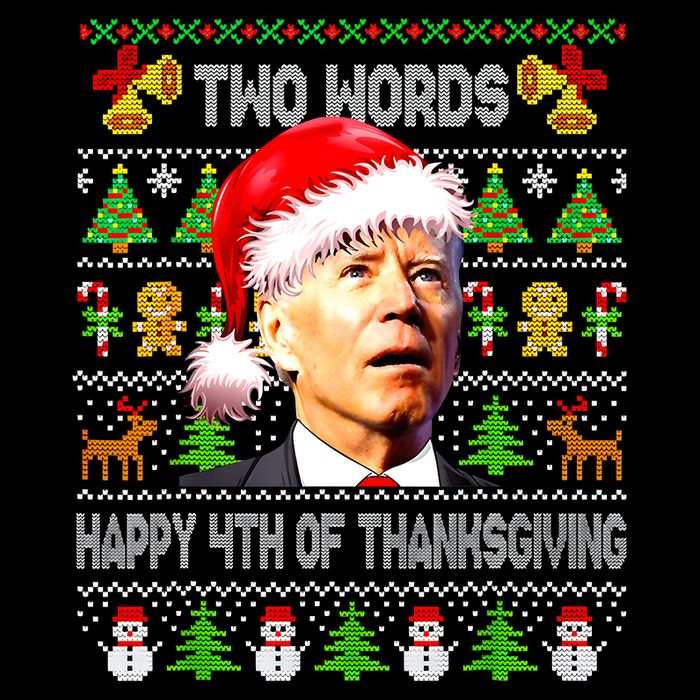 Two Words Happy 4th Of Thanksgiving Biden Christmas Sweaters 16 in Basic Backpack