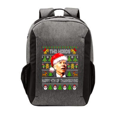 Two Words Happy 4th Of Thanksgiving Biden Christmas Sweaters Vector Backpack