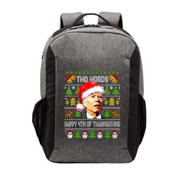 Two Words Happy 4th Of Thanksgiving Biden Christmas Sweaters Vector Backpack