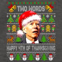 Two Words Happy 4th Of Thanksgiving Biden Christmas Sweaters Vector Backpack