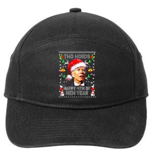 Two Words Happy 4th Of Easter Joe Biden Christmas Sweater 7-Panel Snapback Hat