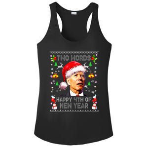 Two Words Happy 4th Of Easter Joe Biden Christmas Sweater Ladies PosiCharge Competitor Racerback Tank