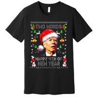 Two Words Happy 4th Of Easter Joe Biden Christmas Sweater Premium T-Shirt