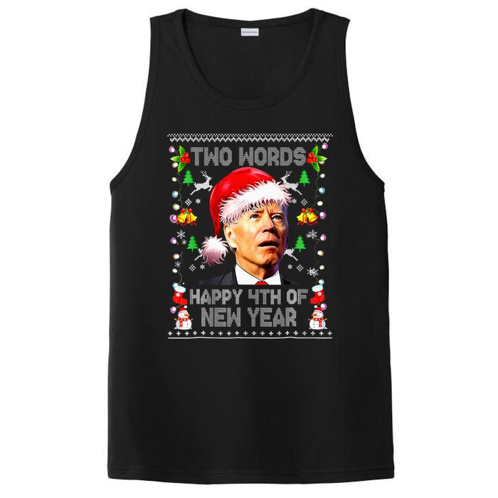 Two Words Happy 4th Of Easter Joe Biden Christmas Sweater PosiCharge Competitor Tank