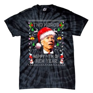 Two Words Happy 4th Of Easter Joe Biden Christmas Sweater Tie-Dye T-Shirt