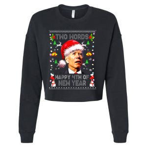 Two Words Happy 4th Of Easter Joe Biden Christmas Sweater Cropped Pullover Crew