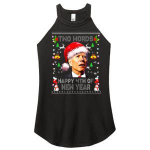 Two Words Happy 4th Of Easter Joe Biden Christmas Sweater Women's Perfect Tri Rocker Tank