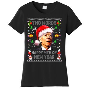 Two Words Happy 4th Of Easter Joe Biden Christmas Sweater Women's T-Shirt