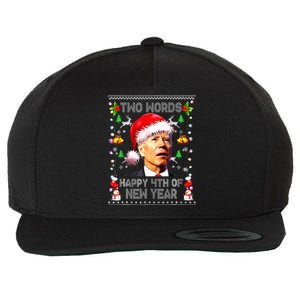 Two Words Happy 4th Of Easter Joe Biden Christmas Sweater Wool Snapback Cap