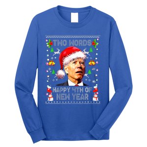 Two Words Happy 4th Of Easter Joe Biden Christmas Sweater Long Sleeve Shirt