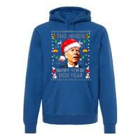 Two Words Happy 4th Of Easter Joe Biden Christmas Sweater Premium Hoodie