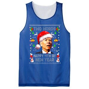 Two Words Happy 4th Of Easter Joe Biden Christmas Sweater Mesh Reversible Basketball Jersey Tank