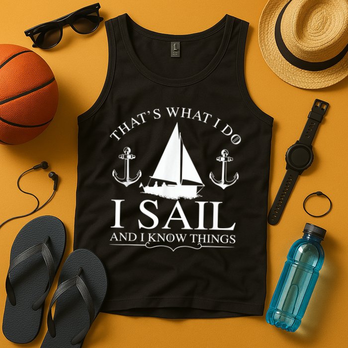 That's What I Do I Sail And I Know Things Boating Sailing Tank Top