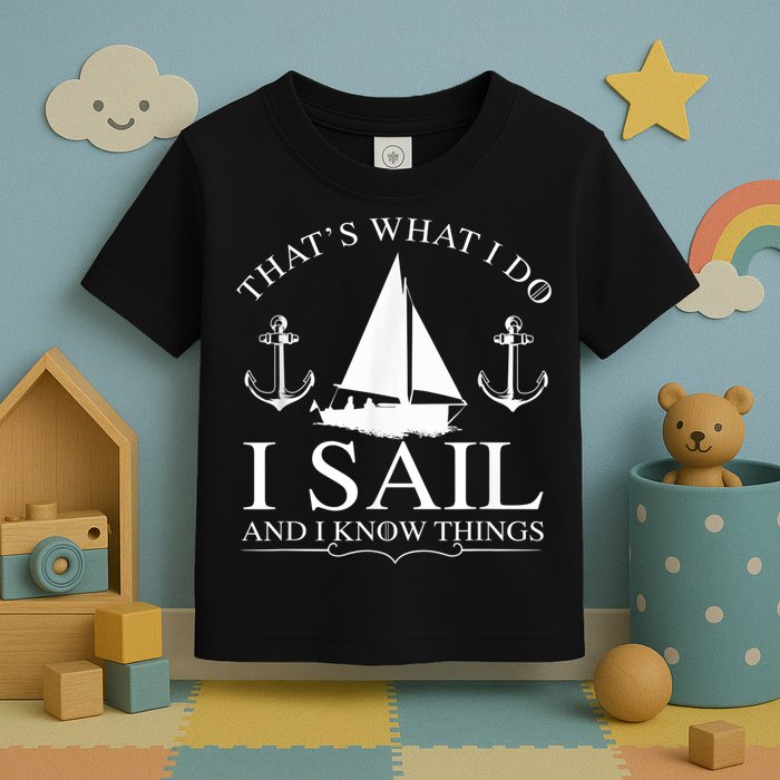 That's What I Do I Sail And I Know Things Boating Sailing Toddler T-Shirt