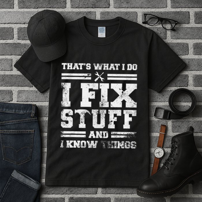 ThatS What I Do I Fix Stuff And I Know Things Funny Saying Tall T-Shirt