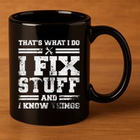 ThatS What I Do I Fix Stuff And I Know Things Funny Saying 11oz C Handle Ceramic Mug