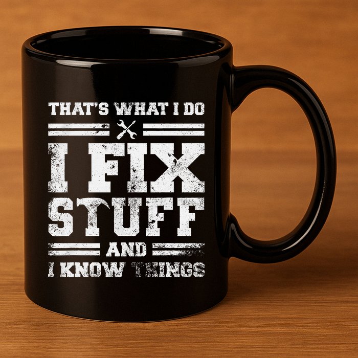 ThatS What I Do I Fix Stuff And I Know Things Funny Saying 11oz C Handle Ceramic Mug
