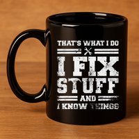 ThatS What I Do I Fix Stuff And I Know Things Funny Saying 11oz C Handle Ceramic Mug