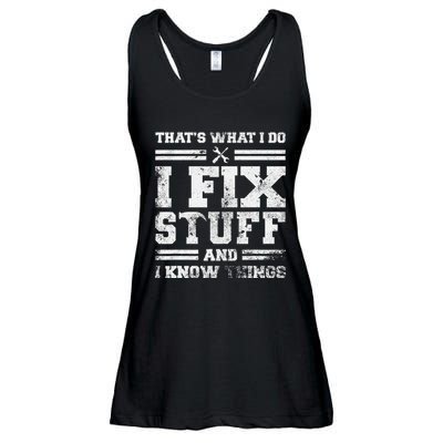 ThatS What I Do I Fix Stuff And I Know Things Funny Saying Ladies Essential Flowy Tank