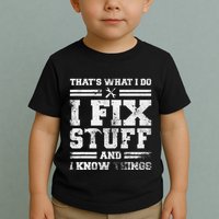 ThatS What I Do I Fix Stuff And I Know Things Funny Saying Toddler T-Shirt