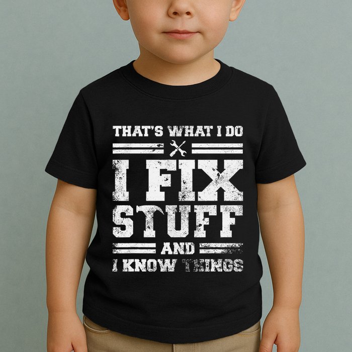 ThatS What I Do I Fix Stuff And I Know Things Funny Saying Toddler T-Shirt