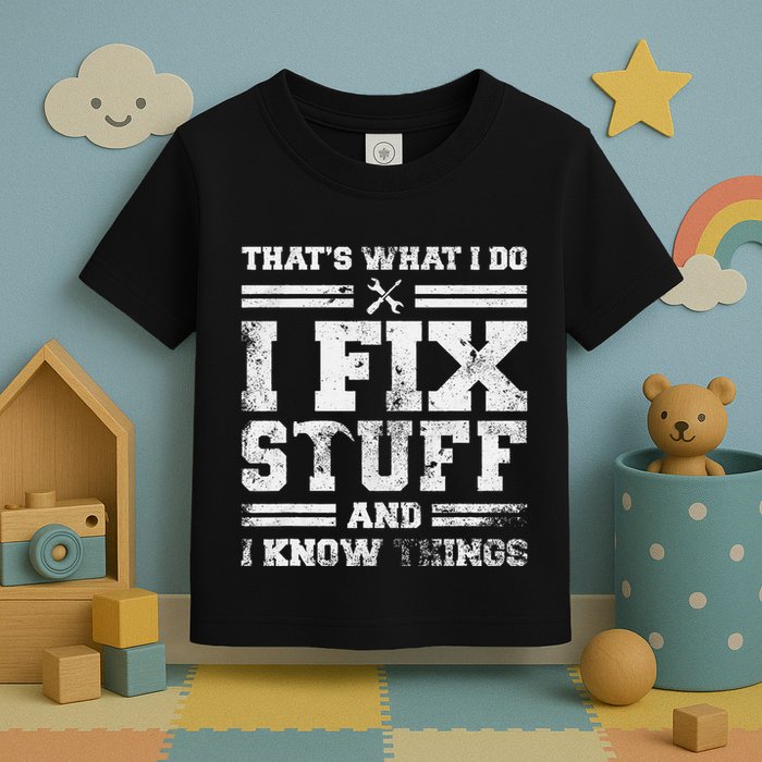 ThatS What I Do I Fix Stuff And I Know Things Funny Saying Toddler T-Shirt