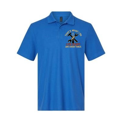 That's What I Do I Fix Stuff And I Know Things Gift Skull Cute Gift Softstyle Adult Sport Polo