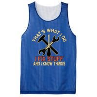 That's What I Do I Fix Stuff And I Know Things Gift Skull Cute Gift Mesh Reversible Basketball Jersey Tank