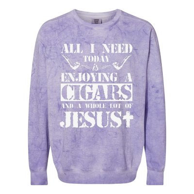 That's What I Do I Smoke Cigars And I Know Things Colorblast Crewneck Sweatshirt