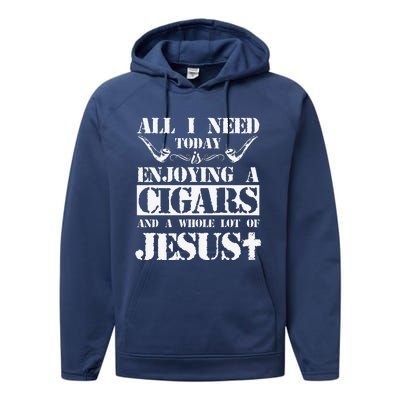 That's What I Do I Smoke Cigars And I Know Things Performance Fleece Hoodie