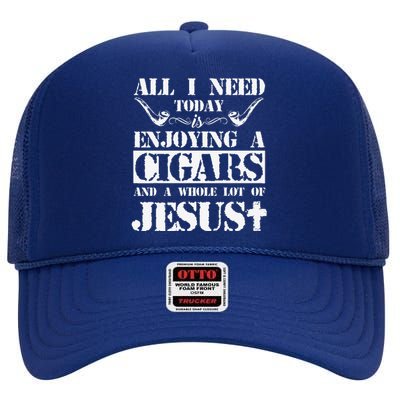 That's What I Do I Smoke Cigars And I Know Things High Crown Mesh Back Trucker Hat