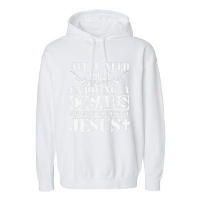 That's What I Do I Smoke Cigars And I Know Things Garment-Dyed Fleece Hoodie