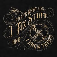 Thats What I Do I Fix Stuff And I Know Things Funny Men Ladies PosiCharge Tri-Blend Wicking Tank