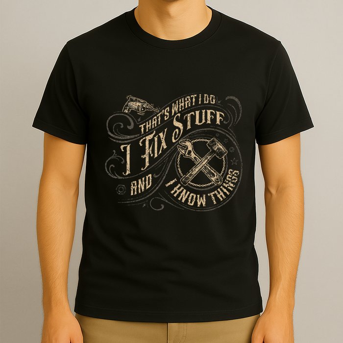 Thats What I Do I Fix Stuff And I Know Things Funny Men T-Shirt