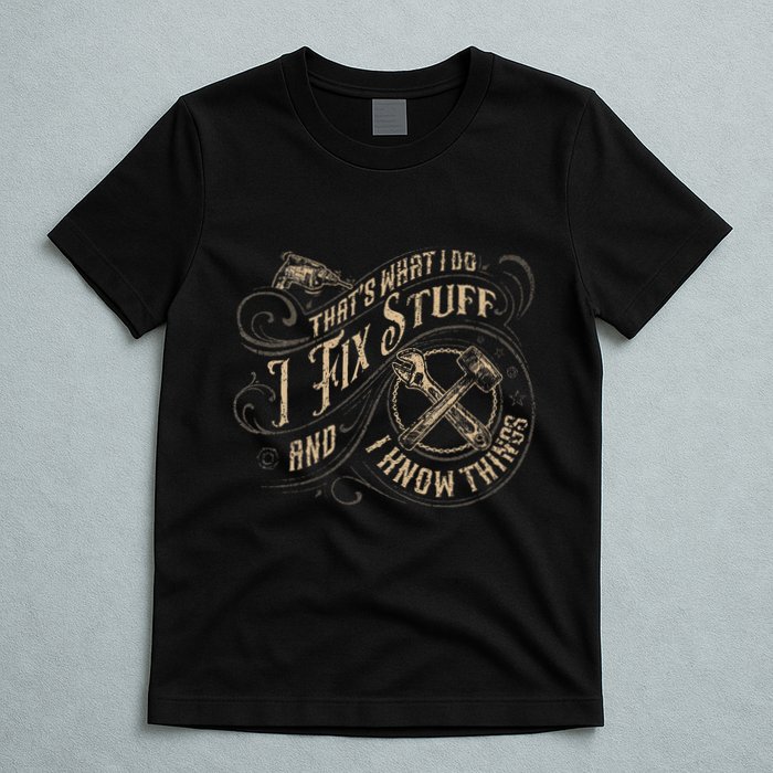 Thats What I Do I Fix Stuff And I Know Things Funny Men T-Shirt