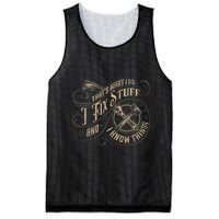 Thats What I Do I Fix Stuff And I Know Things Funny Men Mesh Reversible Basketball Jersey Tank