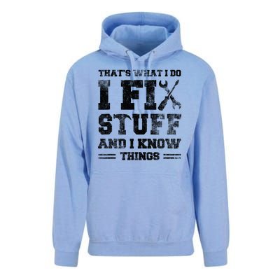 Thats What I Do I Fix Stuff And I Know Things Funny Saying Unisex Surf Hoodie