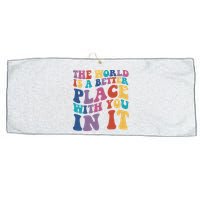 The World Is A Better Place With You In It Mental Health Awareness Large Microfiber Waffle Golf Towel