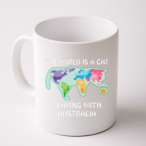 The World Is A Cat Playing With Australia Coffee Mug