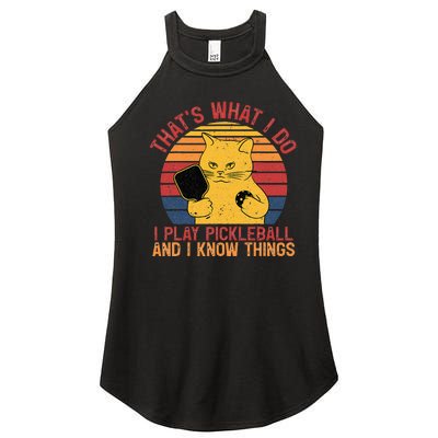 Thats What I Do Cat Lovers Paddleball Player Pickleball Women’s Perfect Tri Rocker Tank