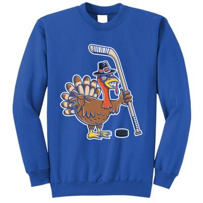 Turkey With Ice Hockey Stick And Hockey Puck Cute Gift Sweatshirt