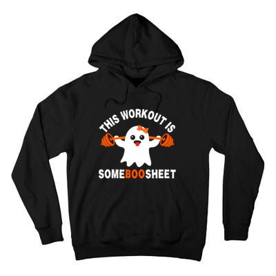 This Workout Is Boo Sheet Funny Cute Gym Ghost Halloween Tall Hoodie