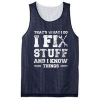 That's What I Do I Fix Stuff And I Know Things Funny Saying Mesh Reversible Basketball Jersey Tank